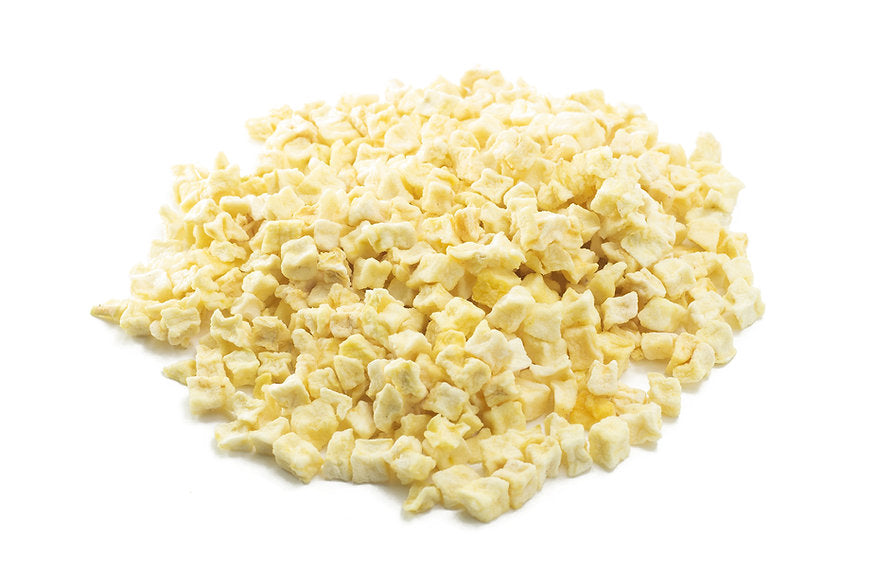 A pile of apple cubes