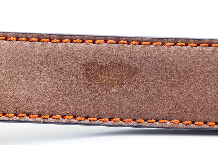 Damaged -  Large Brown Luxury Leather Dog Collar (18-22")