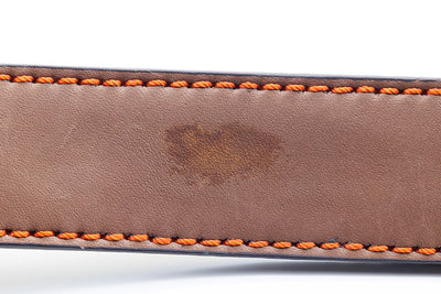 Damaged -  Large Brown Luxury Leather Dog Collar (18-22")