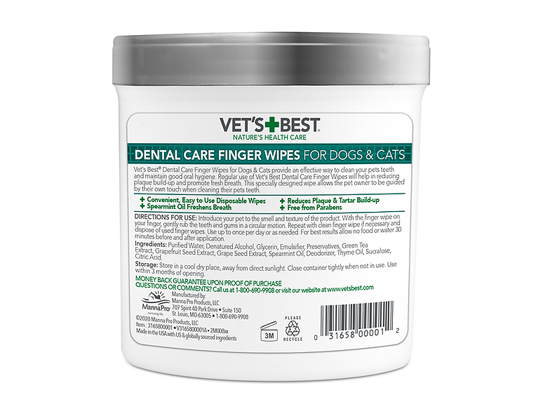 Vet’s Best Dental Care Finger Wipes