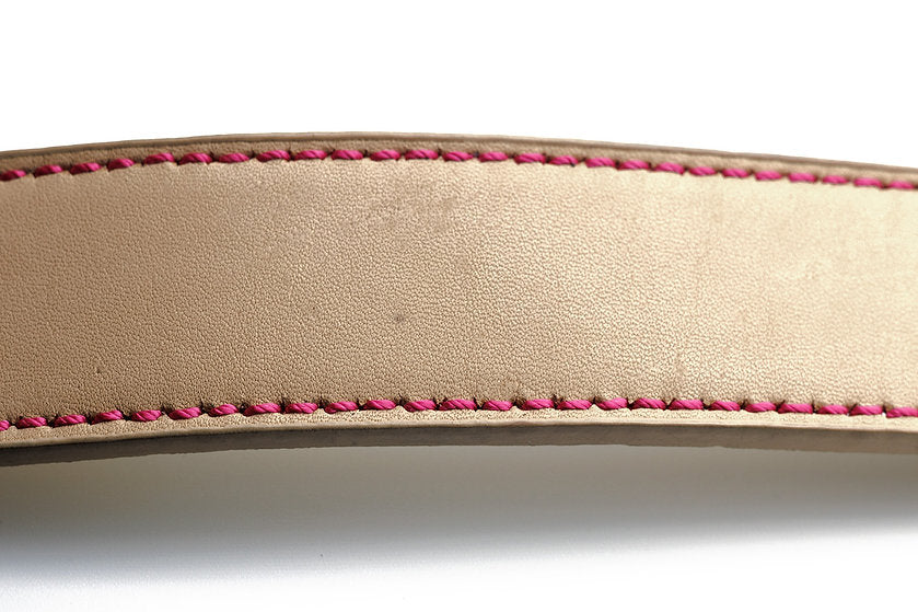 Damaged -  Xtra Large Tan Luxury Leather Dog Collar (22-26")