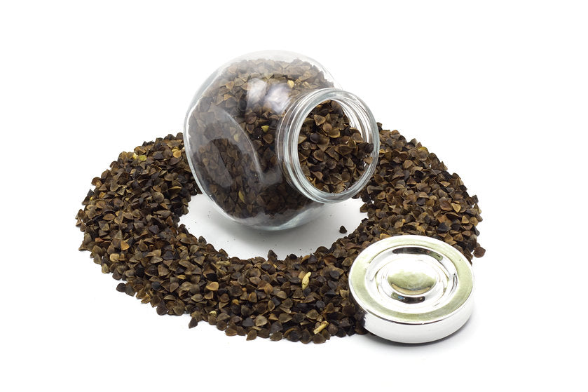 A jar filled with buckwheat