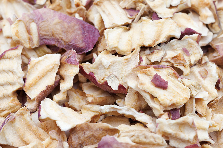 A close up of pile of sliced apples