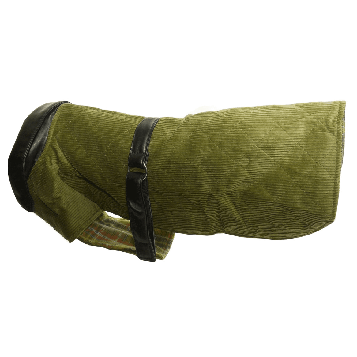 Vital Pet Corduroy & Leather Coat Green 22''