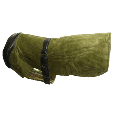 Vital Pet  Corduroy & Leather Coat Green 22''