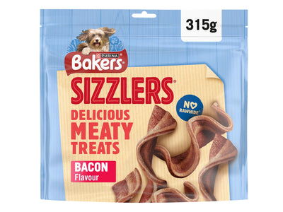Bakers Sizzlers Maxi Bacon Dog Treats 315g (Date Expired)