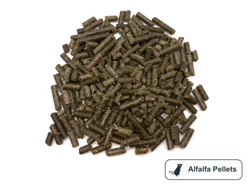 A pile of alfalfa pellets