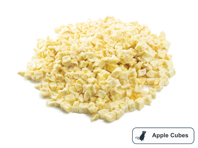 A pile of apple cubes