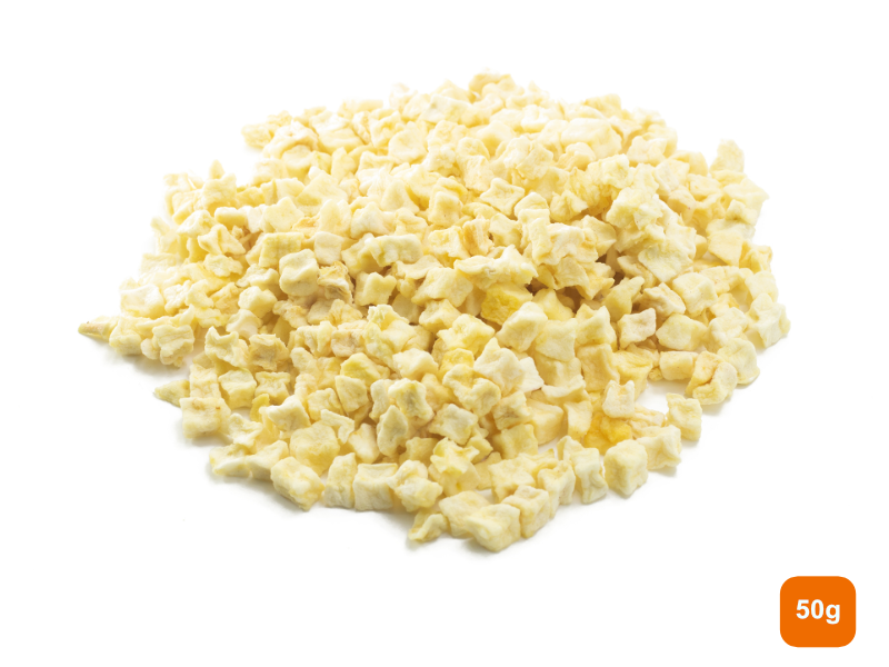 A pile of apple cubes 50g