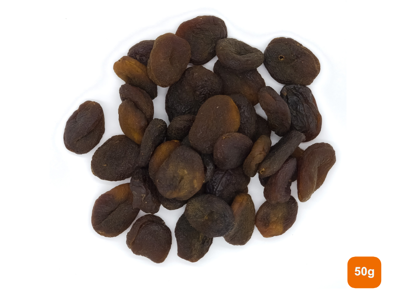 A pile of whole apricots 50g