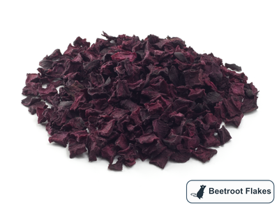 A pile of beetroot flakes
