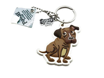 Dog-themed keychain with cartoon dog design on a white background