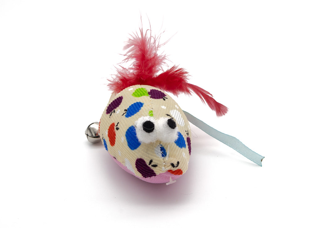 Cheeko Corduroy Mouse Cat Toy cream Mouse