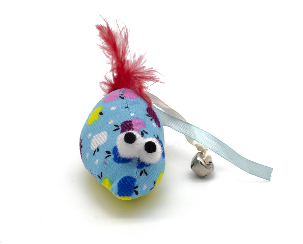 Cheeko Corduroy Mouse Cat Toy Blue Mouse