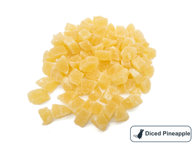 A pile of  Diced Pineapple