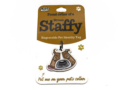 Wags & Whiskers Brown Staffy Dog Identity Tag