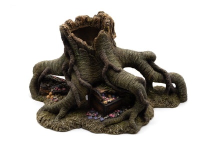 Decorative root-like structure with a hidden compartment on a white background