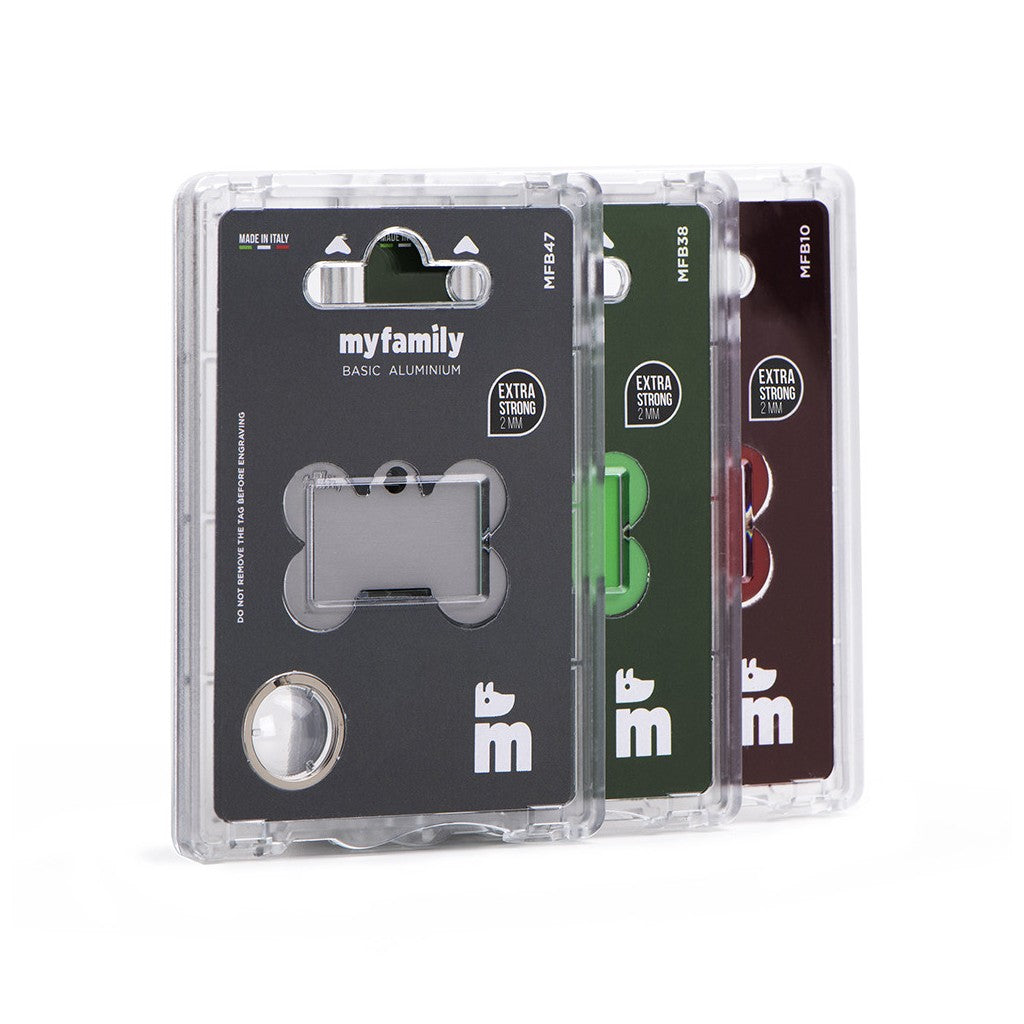 My Family Blank Large Red Bone Pet Tag