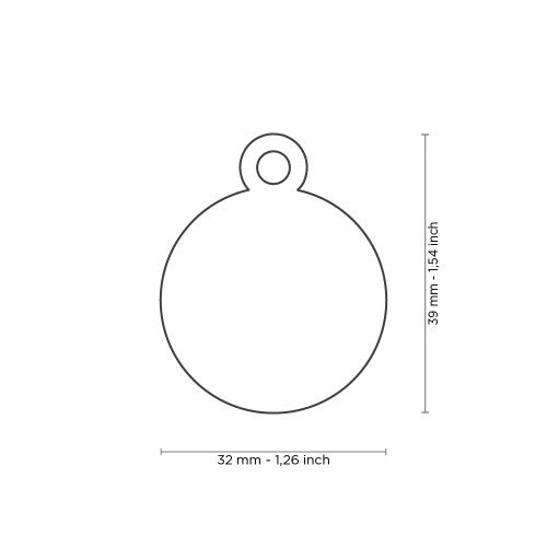My Family Blank Large Black Circle with Paw Pet Tag