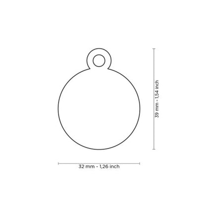 My Family Blank Large Glitter Circle with Paw Pet Tag