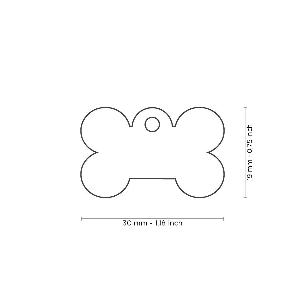 My Family Blank Small Chrome Bone Pet Tag