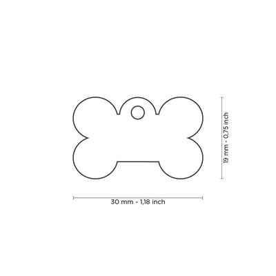 My Family Blank Small Chrome Bone Pet Tag