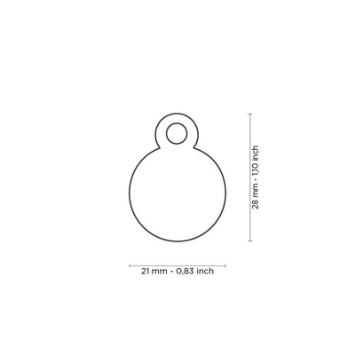 My Family Blank Circle Small Chrome Pet Tag