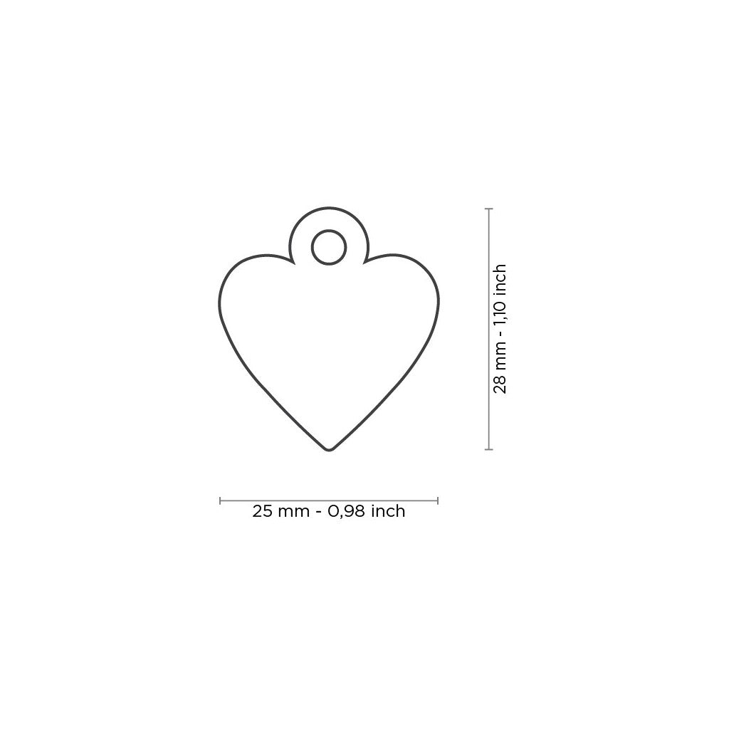 My Family Blank Small Heart Chrome Pet Tag