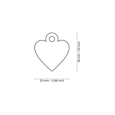 My Family Blank Small Heart Chrome Pet Tag