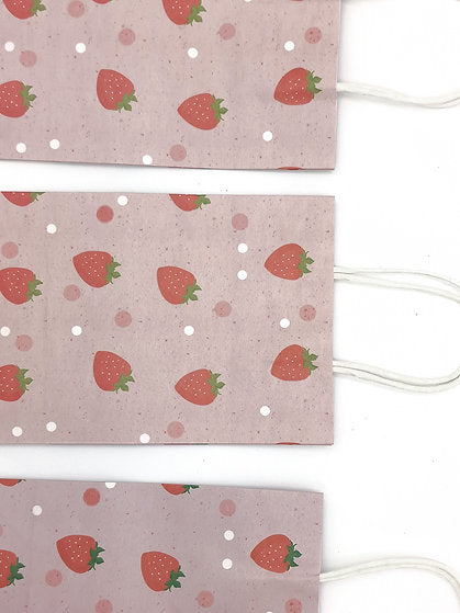 Strawberry Print Gift Bag