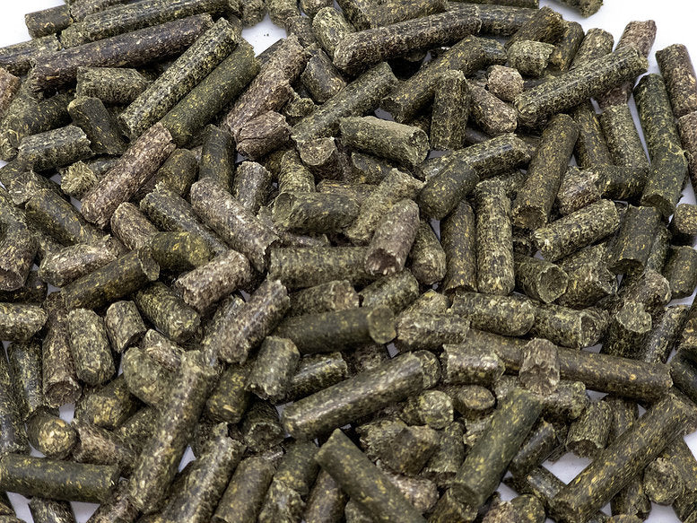 A close up of alfalfa pellets