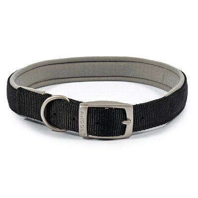 Ancol Viva Padded Buckle Collar Black 45-54cm (Size 6)