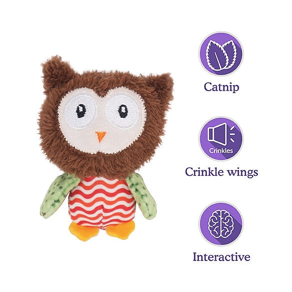 Rosewood Little Nippers Boggle Owl Kitten Toy