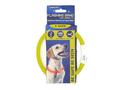 Ancol USB Rechargeable Flashing Orange Dog Collar