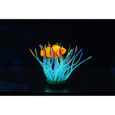 Classic Aqua Lumo Clown Fish Sea Anemone Aquarium Ornament
