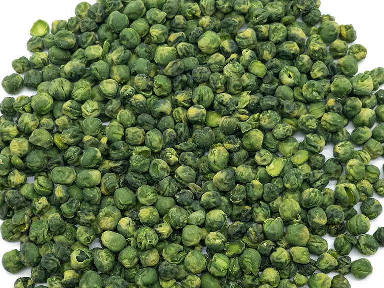 A close up of dried garden peas