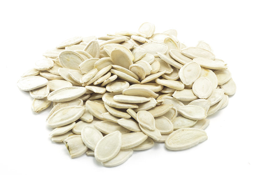 A pile of shelled pumpkin seeds