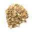 Pile of small beech chips on a white background
