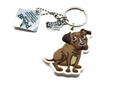 Dog-themed keychain with cartoon dog design on a white background