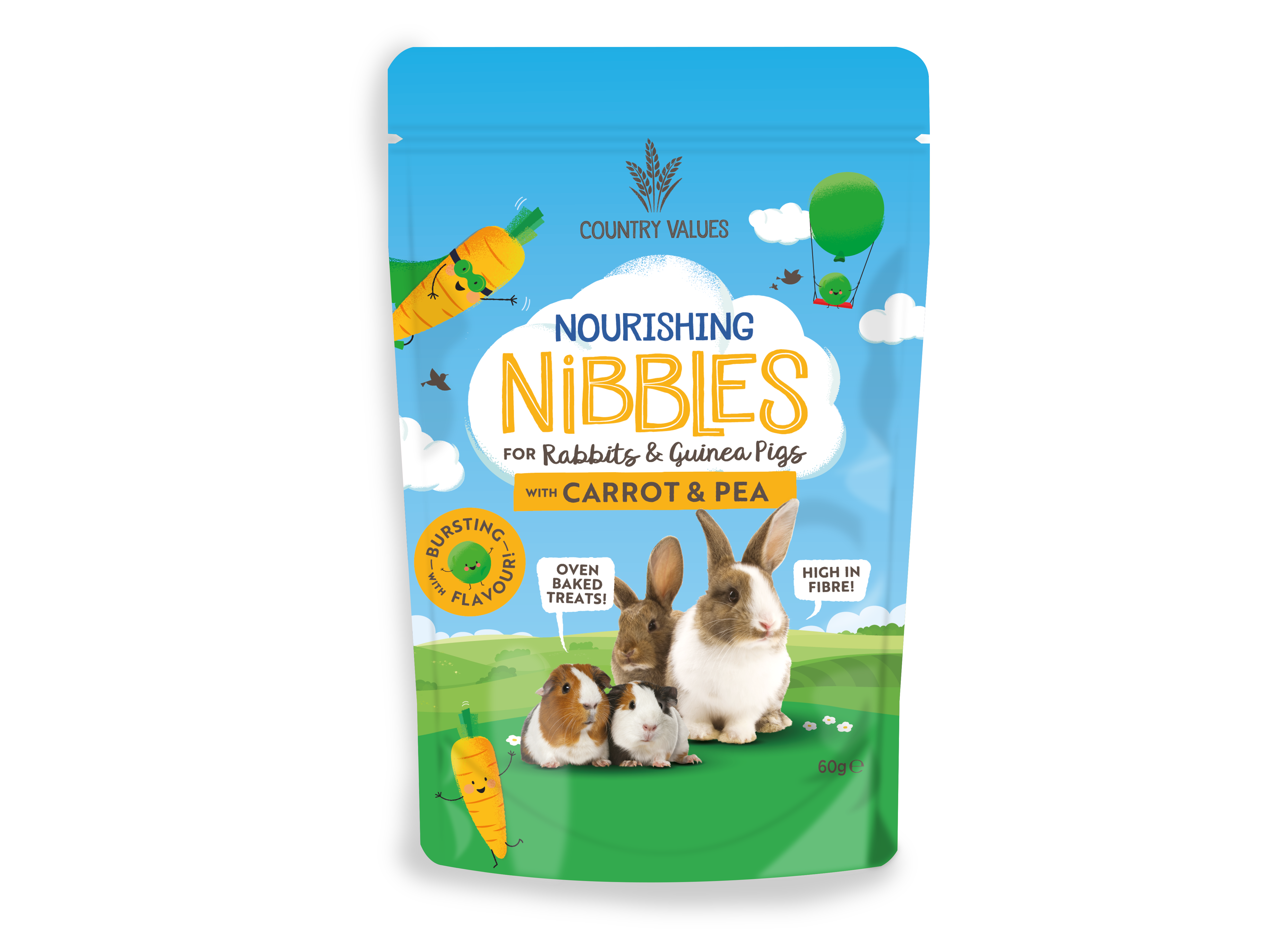 Country Values Carrot & Pea Treats - Healthy Rabbit & Guinea Pig ...