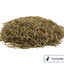 Loose pile of dried coriander stalks for small pets on a white background