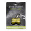 A bone-shaped dog collar light in a textured yellow-green finish, packaged on a black backing card with the brand name Rosewood.