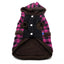 Hooded Checked Dog Coat