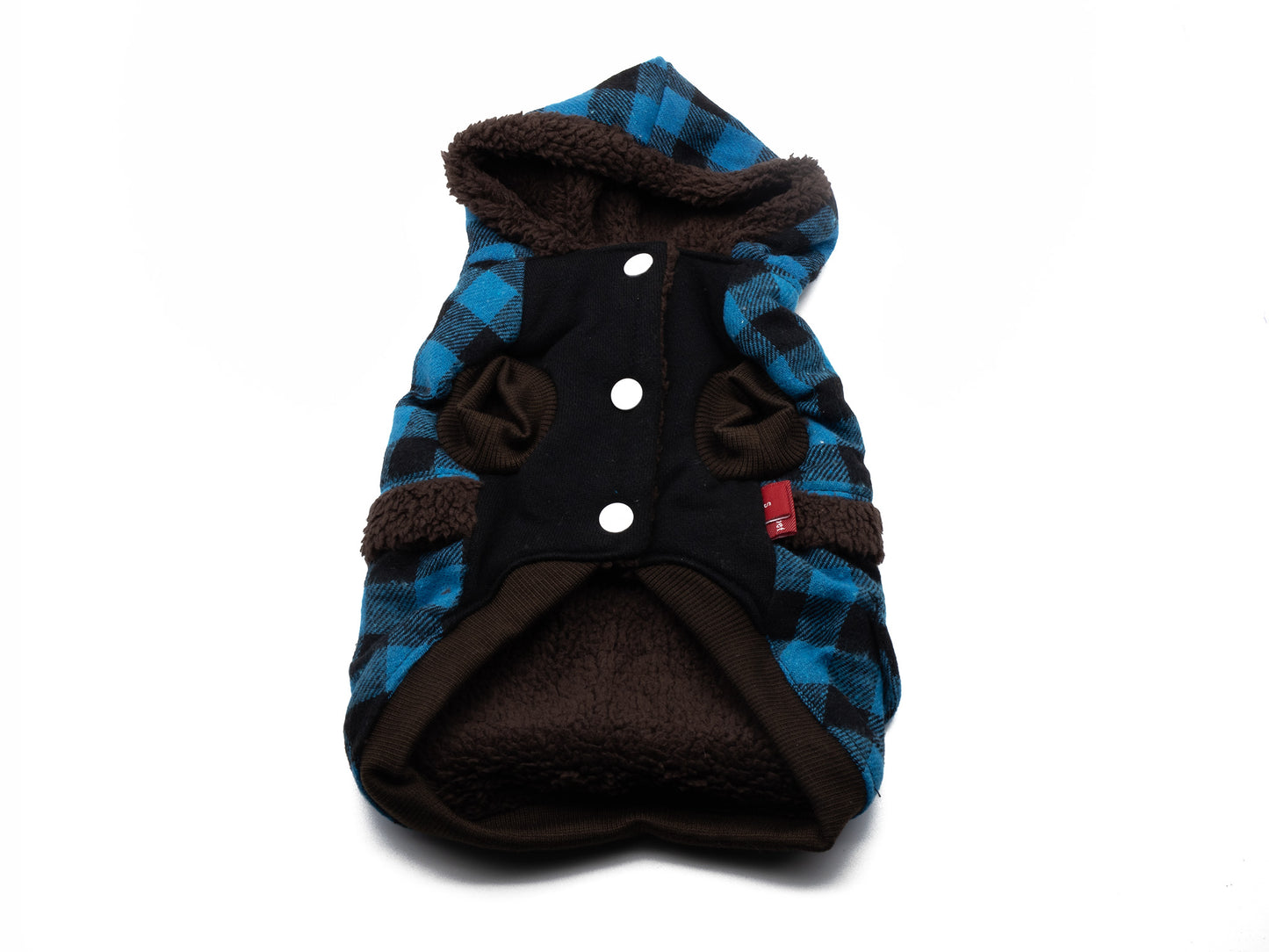 Hooded Checked Dog Coat