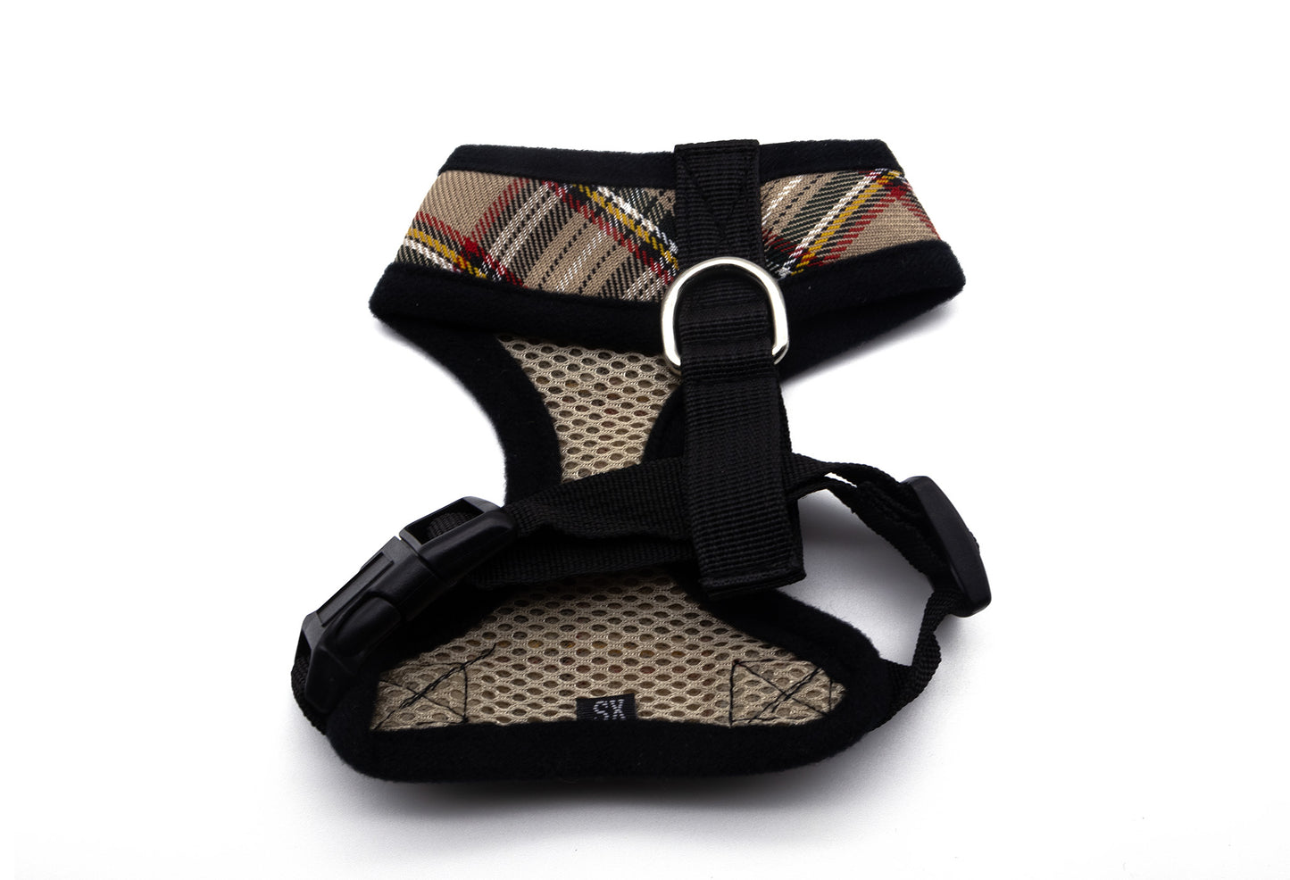 Beige Tartan Mesh Dog Harness - Extra Small