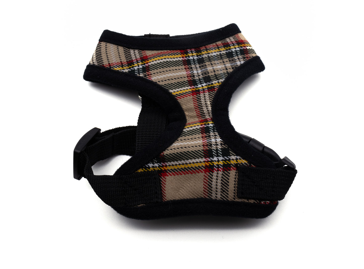 Beige Tartan Mesh Dog Harness - Extra Small