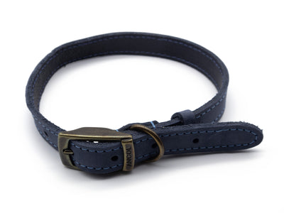 Size 5 Timberwolf Leather Collar Blue (39-48cm)