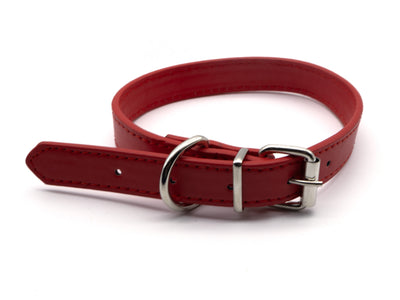 Red Leather Dog Collar (28-36cm)