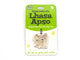 Engravable pet identity tag for Lhasa Apso dogs on a green and white card.