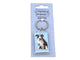 Keychain with a dog design on a 'Faithful Friends' branded card